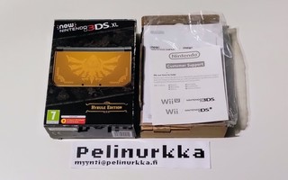 New 3DS XL Hyrule Edition -konsolin laatikko + ohjeet