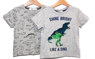 H&M - KAKSI DINO T-PAITAA - koko 98/104