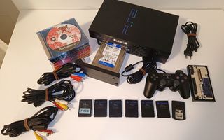 PlayStaion 2 (SCPH-50004), 500GB kovalevyllä + pelejä